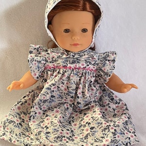 Doll clothes // Floral dress with flowing sleeves // Printed fabric dress // Doll outfit