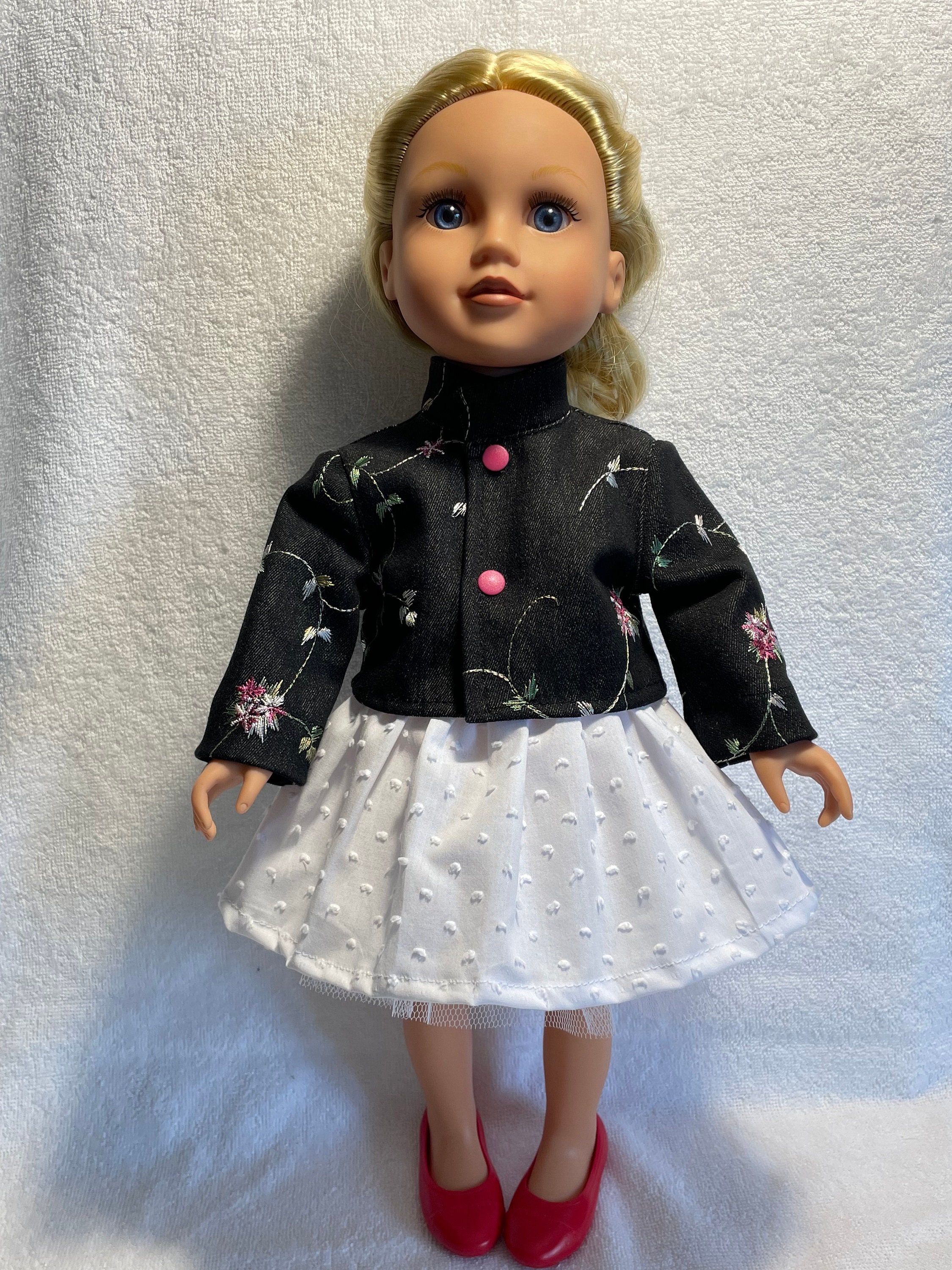 Vêtement de poupée 47 cm //Veste pour poupée //Veste en tissu coton imprimé// Poupée de 47 cm //Garde robe - France