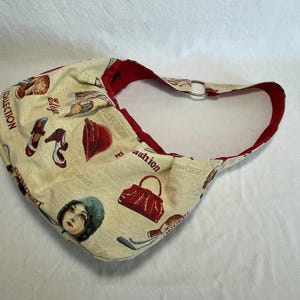 Stoffhandtasche // Damen-Umhängetasche // Burgunderrote Handtasche