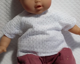 Doll garment //Double gauze T-shirt with multicolored polka dots baby & doll // Baby garment, doll // Doll dress