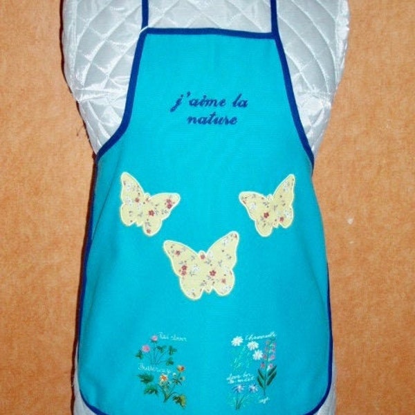 Tablier cuisine coton enfant //Protection vêtement enfant//Tablier cuisine fille //Tablier bavette//Tablier avec texte // Cuisine // Repas