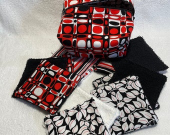 Toallitas desmaquillantes lavables // Toallitas reutilizables // Juego de 16 toallitas con bolsa de almacenamiento // Toallitas para el cuidado facial