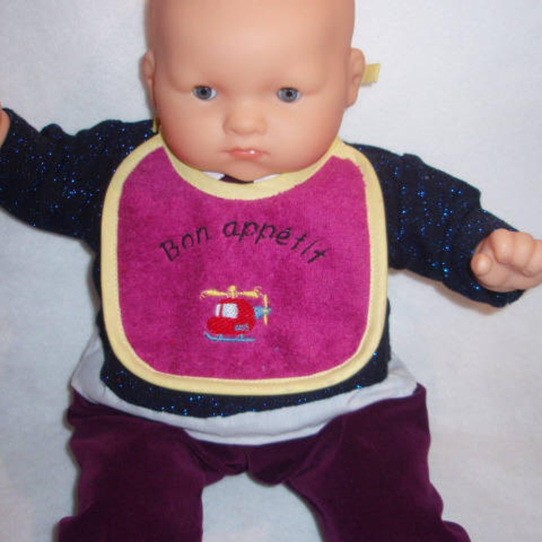 Doll Garment//baby Bibs & Doll 52 Cm //bib in Terry Cotton and Etsy