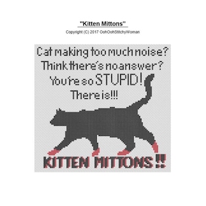 Kitten Mittons Cross Stitch Pattern