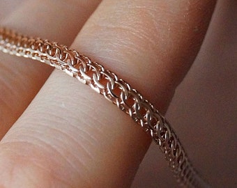 4mm Handmade 14k Solid Yellow Gold Mirror Chain Necklace