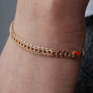 Handmade 14K Solid Gold Bracelet - Vienna Design