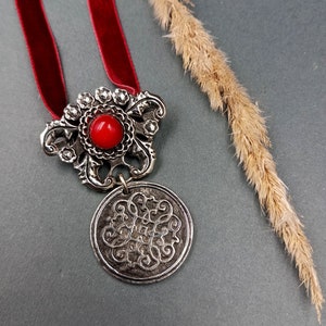 Dukach tradishional ukrainian pendant, nickel silver coin pendant, Ethnic Ukrainian decoration Dukach, Ukrainian jewelry, vintage pendant