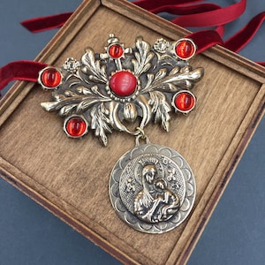 Dukach tradishional ukrainian pendant, brass coin pendant, Ethnic Ukrainian decoration Dukach, Ukrainian jewelry, vintage pendant
