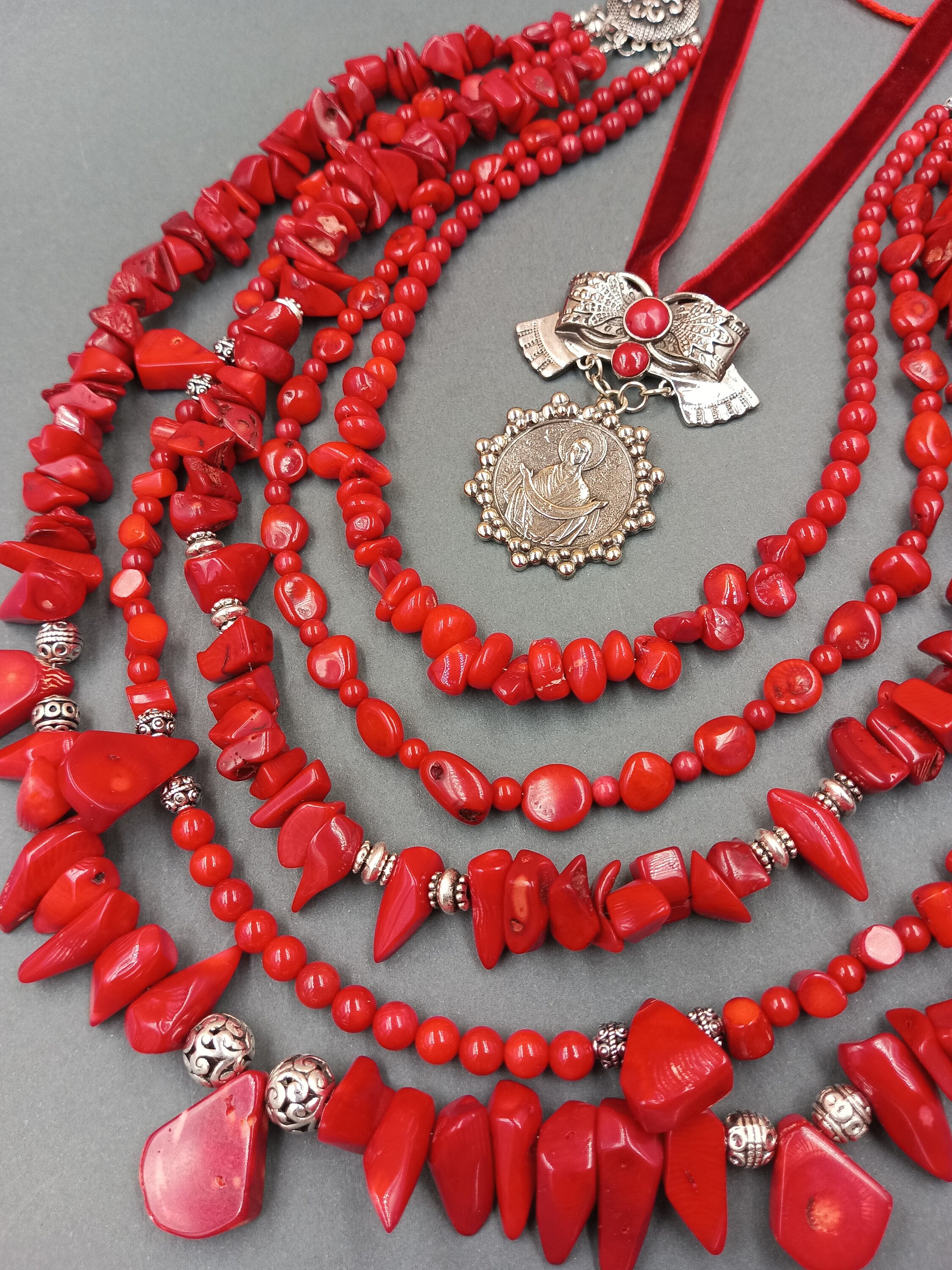 coral coin necklace original 珊瑚ネックレス Coral Coin Necklace - Etsy
