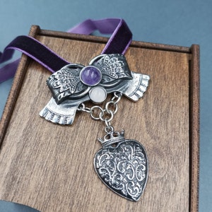 Dukach tradishional ukrainian pendant, bronze Heart pendant Yagnus, Ethnic Ukrainian decoration Dukach, Ukrainian jewelry, vintage pendant