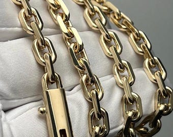 Handmade 14k Yellow Gold Anchor Chain - Solid Men's Chain