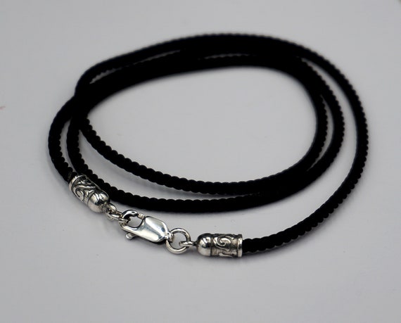 Braided Leather Cord w/ Silver Claps Braided Leather Cord w/ Silver Claps