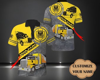 Camisas personalizadas Trucker 3D totalmente impresas para hombres y mujeres, sudadera con capucha, sudadera con capucha con cremallera, polo, camiseta, regalo de cumpleaños, regalo para él