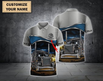 Personalisierte Trucker 3D All Over Bedruckte Shirts für Männer und Frauen, Hoodie, Zip Hoodie, Polo, T-Shirt, Geschenk Geburtstag, Geschenk für Ihn