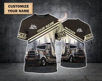 Personalisierte Trucker 3D-gedruckte Shirts für Männer und Frauen, Hoodie, Zip Hoodie, Polo, T-Shirt, Geschenk Geburtstag, Geschenk für Ihn