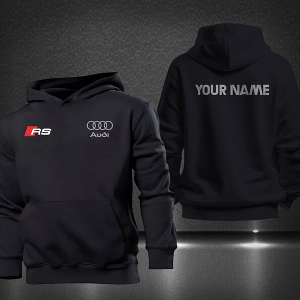 Personalisierter RS Audi Bedruckter Hoodie, Poloshirt, T-Shirt, Zip Hoodie, Bomberjacke, Geschenk für Audi-Liebhaber, Geschenk für Ihn, Geschenk zum Geburtstag