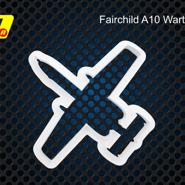 Fairchild A-10 Warthog Fondant Cutter, Tank Buster, Flying Gun, Ground Attack, GAU-8/A Gun, voor gebruik met glazuurfondant voor taartdecoratie