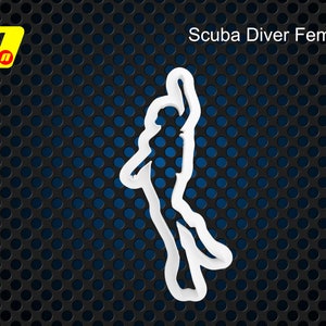 Scuba Diver Female Fondant Cutter, Treasure Hunting, Wreck Diving, Sport Diving, SCUBA, for use with icing fondant for cake decoration
