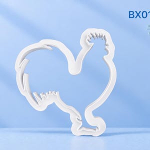 Cortador de fondant con forma de gallo, cortador de galletas / borde afilado cónico de 0,4 mm