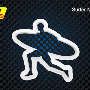 Surfer-Male Fondant Cutter, Surfing, World Surf League, Surfboarding International, for use with icing fondant for cake decoration