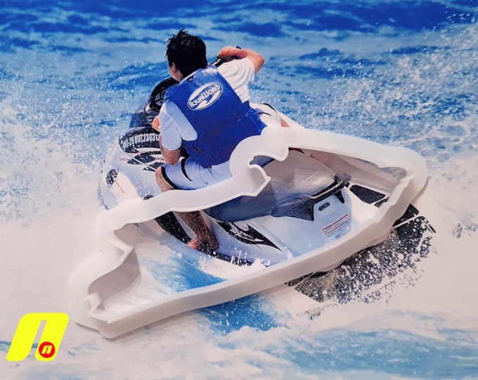 Jet Ski Cookie Cutter | Marine Craft, Kawasaki, Sport Class Powered Water Jet Engine for use with fondant icing, marzipan, thin pastry dough