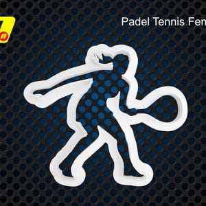 Padel Tennis Spielerin weiblich Fondant Cutter, Padel Schläger Spiel gespielt im Doppel FIP Federation, verwenden Sie mit Zuckerguss Fondant für die Kuchendekoration