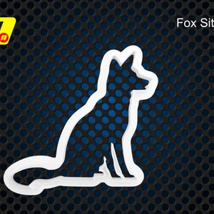 Fox Sitting Fondant Cutter, Fox Hunting, Sly, Vixen, Dog Fox, Red Fox, Arctic Fox, Reynard for use with icing fondant for cake decoration