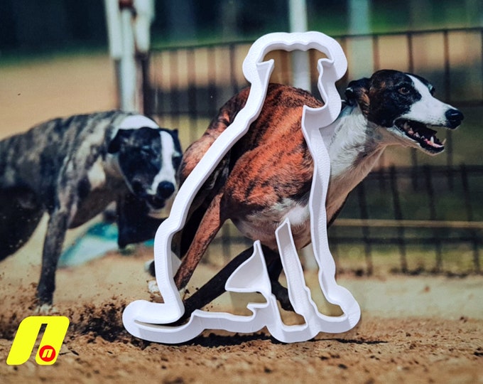Greyhound Sitting Cookie Cutter | Dog Racing, Dog Track, Coursing, Greyhound Training, Betting, use with icing fondant marzipan thin pastry