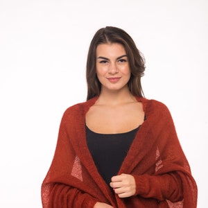 Cocoon mohair cardigan for woman image 3