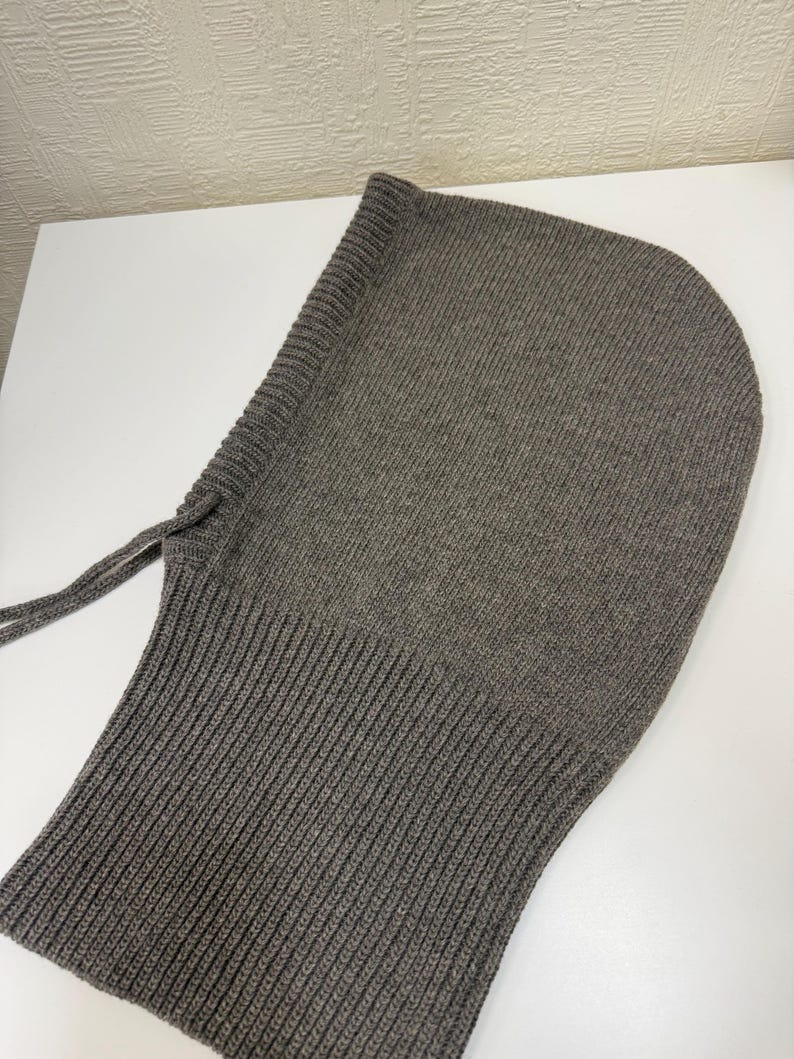 Capucha de lana merino tejida, gorro de lana cálido para mujer, capucha de invierno, calentador de cuello 22 Walnut