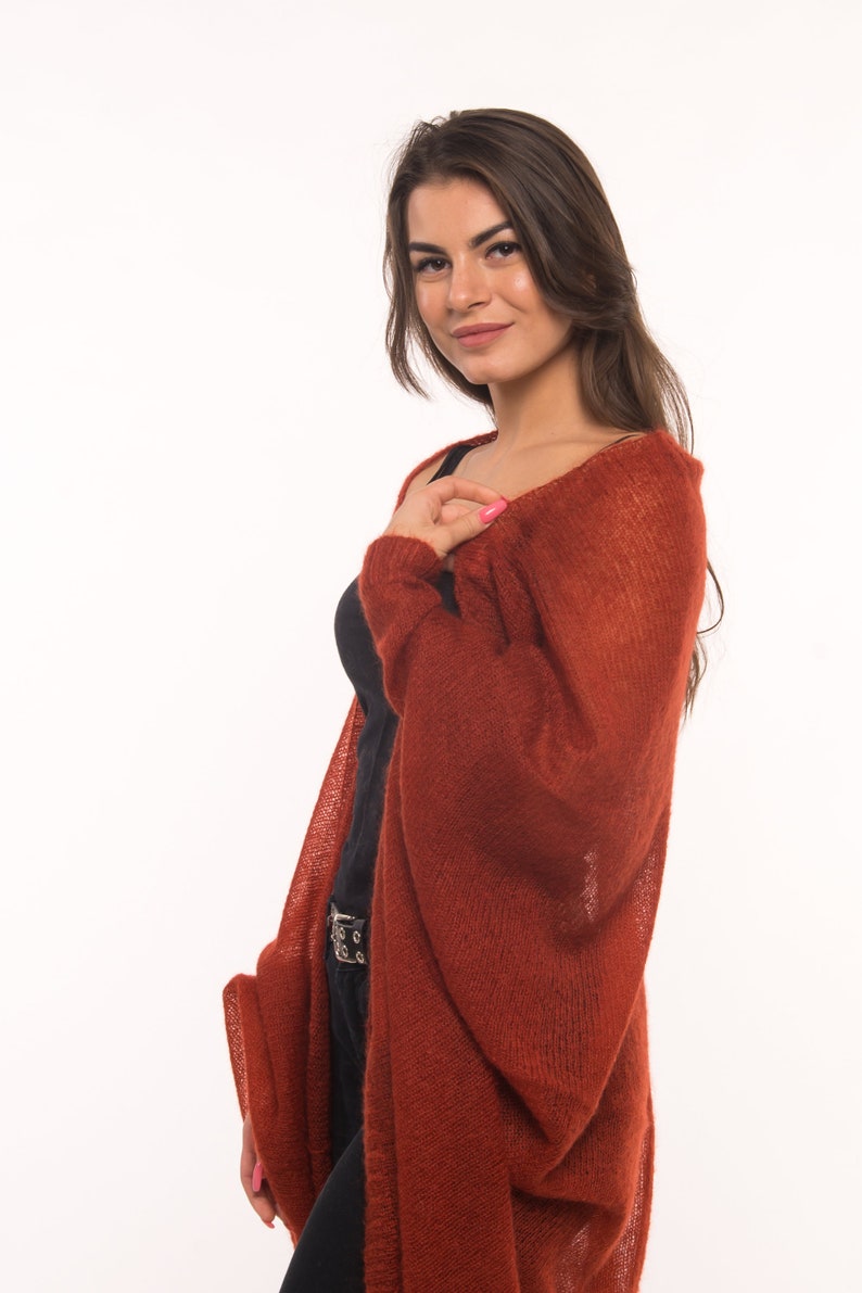 Cocoon mohair cardigan for woman image 8
