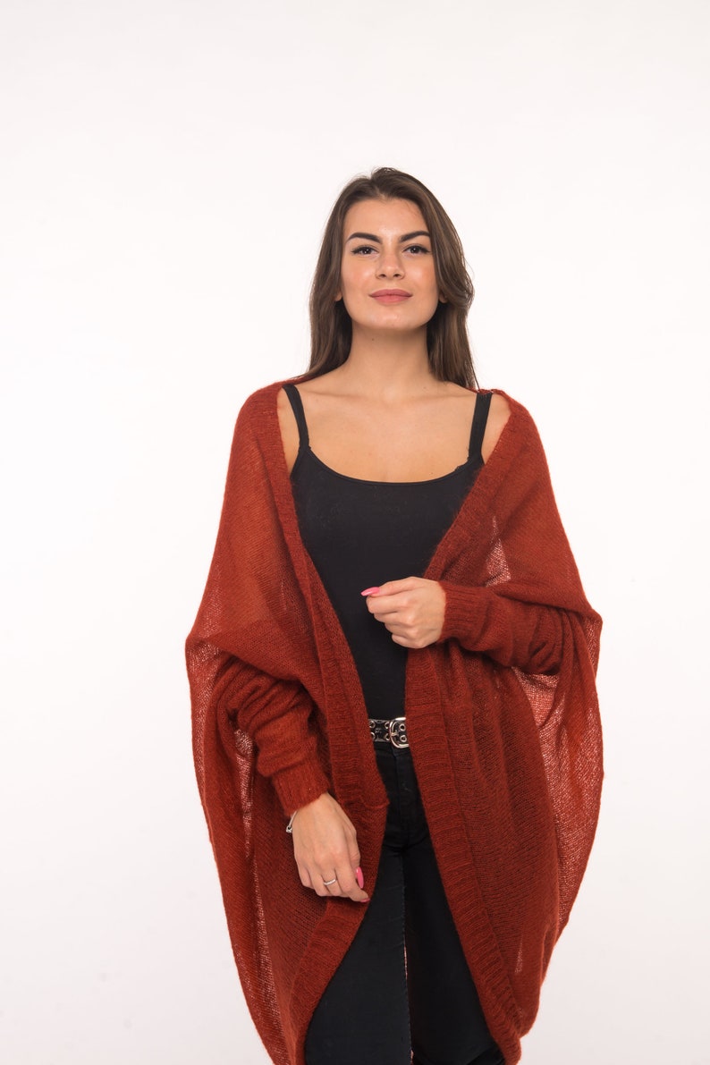 Cocoon mohair cardigan for woman image 1