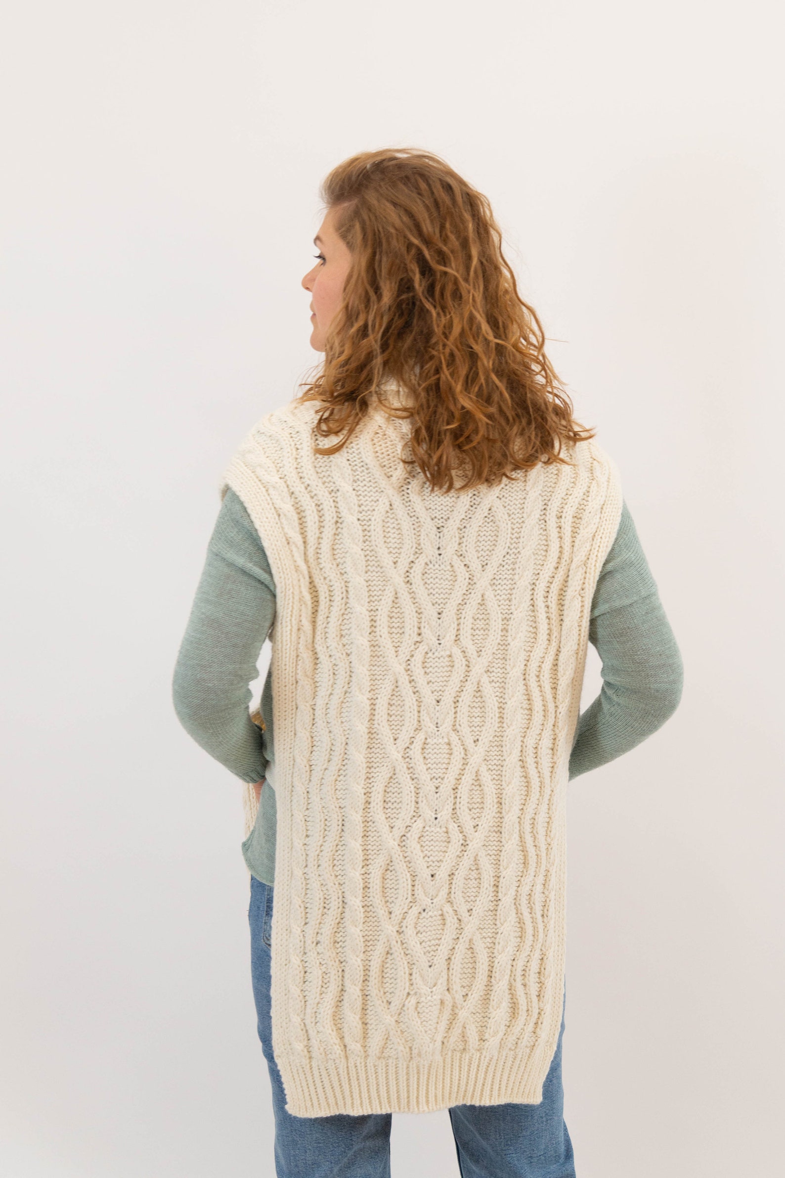 Knit vest turtleneck cable knit sweater vest women Etsy
