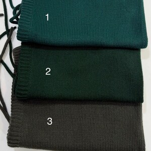 Dark Green Merino Wool Knit Hood: Women's Winter Cowl Neck Warmer image 8