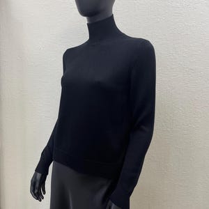 以下が含まれることがあります： 長袖の黒いタートルネックセーター