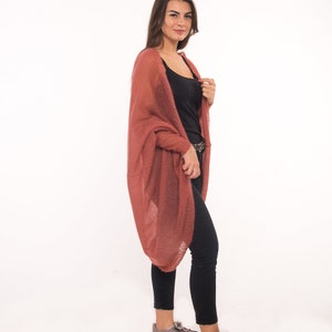 Light mohair cocoon cardigan, Oversize knit mohair wrap image 4