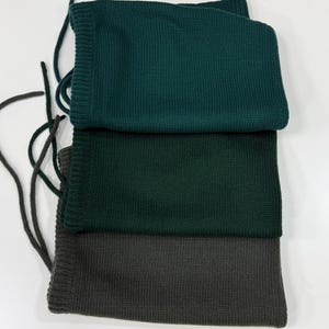 Dark Green Merino Wool Knit Hood: Women's Winter Cowl Neck Warmer image 10