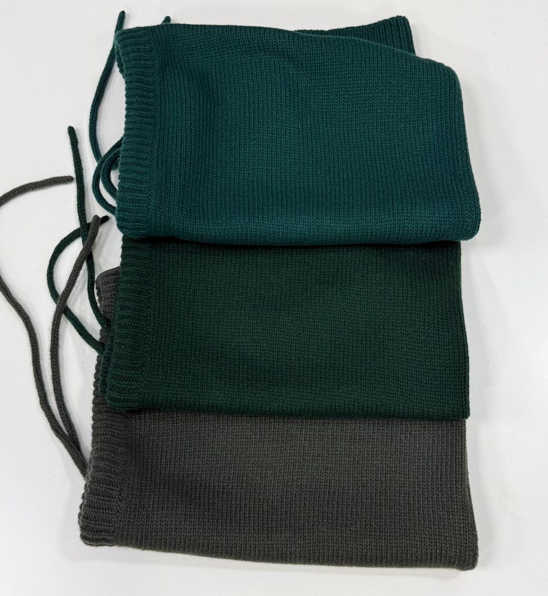 Dark Green Merino Wool Knit Hood: Women's Winter Cowl Neck Warmer image 10