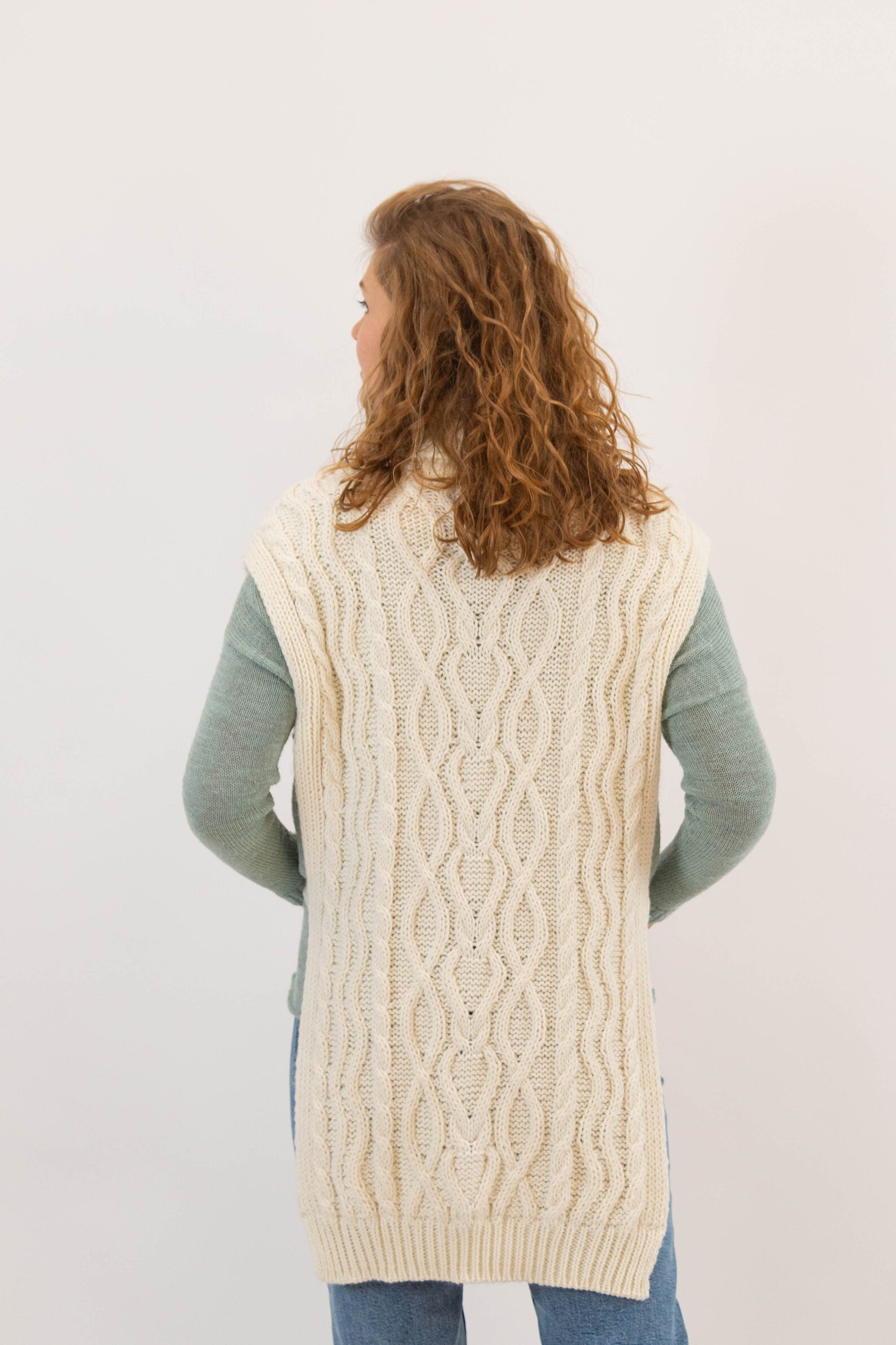 Knit vest turtleneck cable knit sweater vest women Etsy