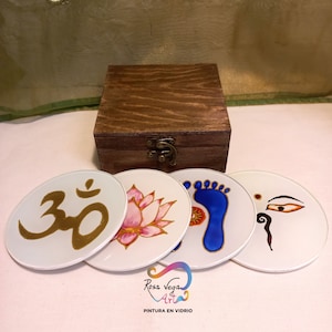 Buddha Coaster Set, ritual coasters, altar coasters