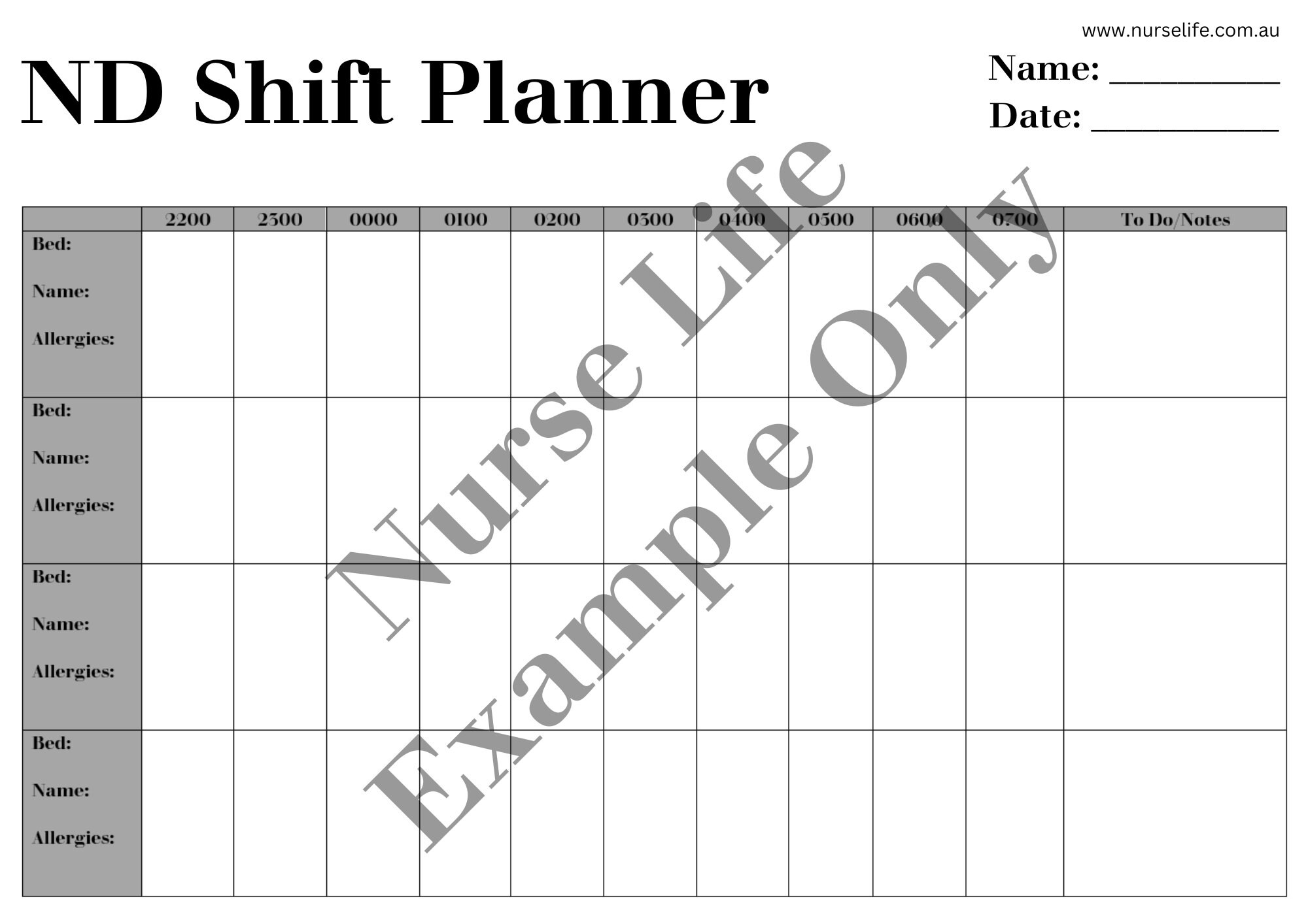 Nurse Shift Planner Stay Organized and Efficient Etsy Australia