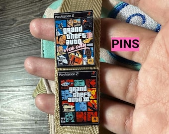 Game Pins, Unique Pins, Gamer Gift, Retro Pins, Retro Badge, Retro Gifts, GTA Gift, GTA Pin, GTA Enamel Pin, Gamer Badge, 90s Pins, 90s Gift