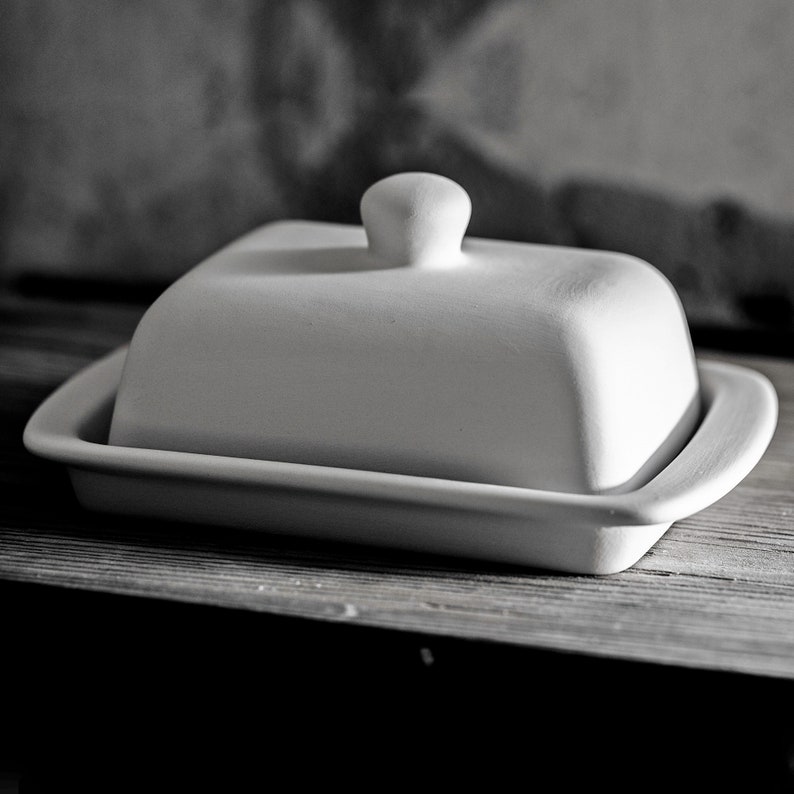 White Covered Butter Dish With Lid Ceramic Butter Keeper Etsy