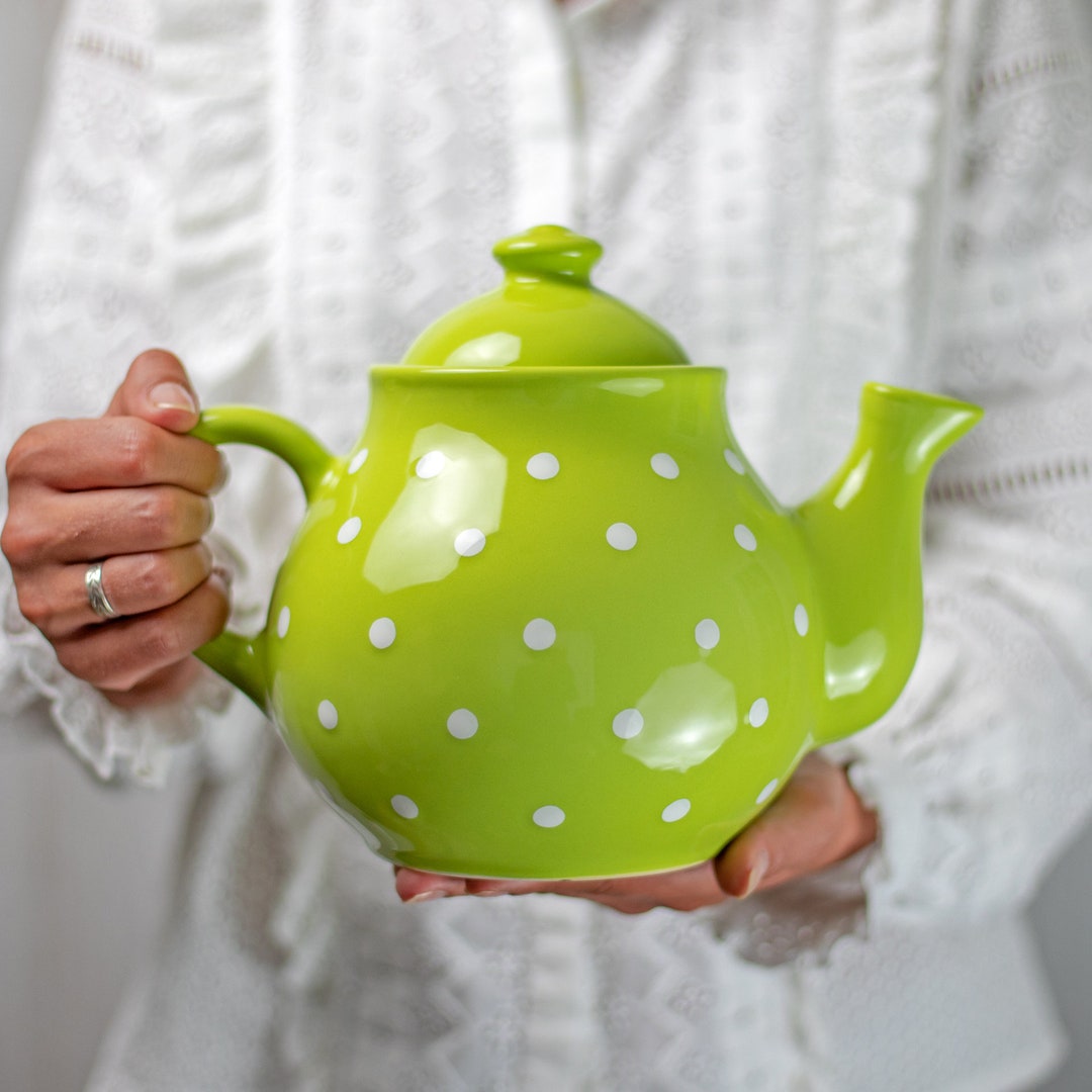 Green Ceramic Teapot Handmade Pottery Tea Pot Extra Large Etsy UK
