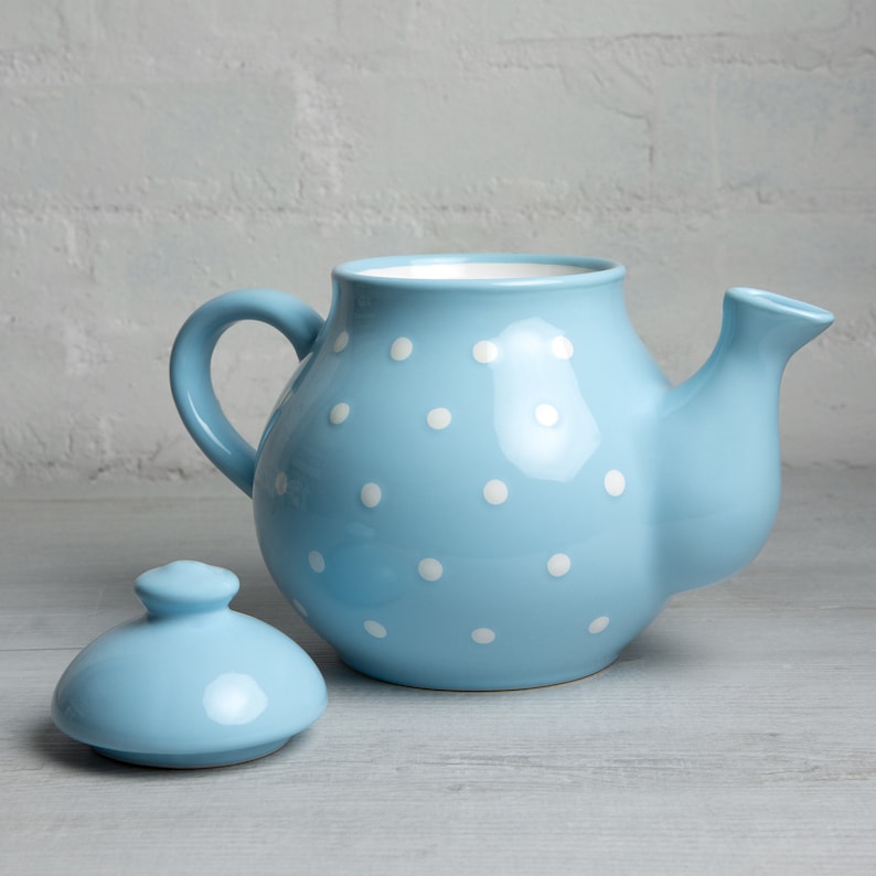 Blue Ceramic Teapot Handmade Pottery Tea Pot Extra Large Etsy