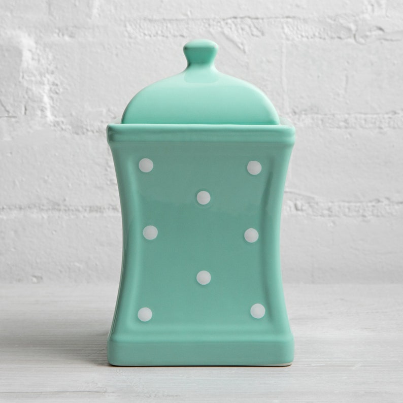 Teal Cookie Jar Kitchen Canister Decorative Ceramic Etsy
