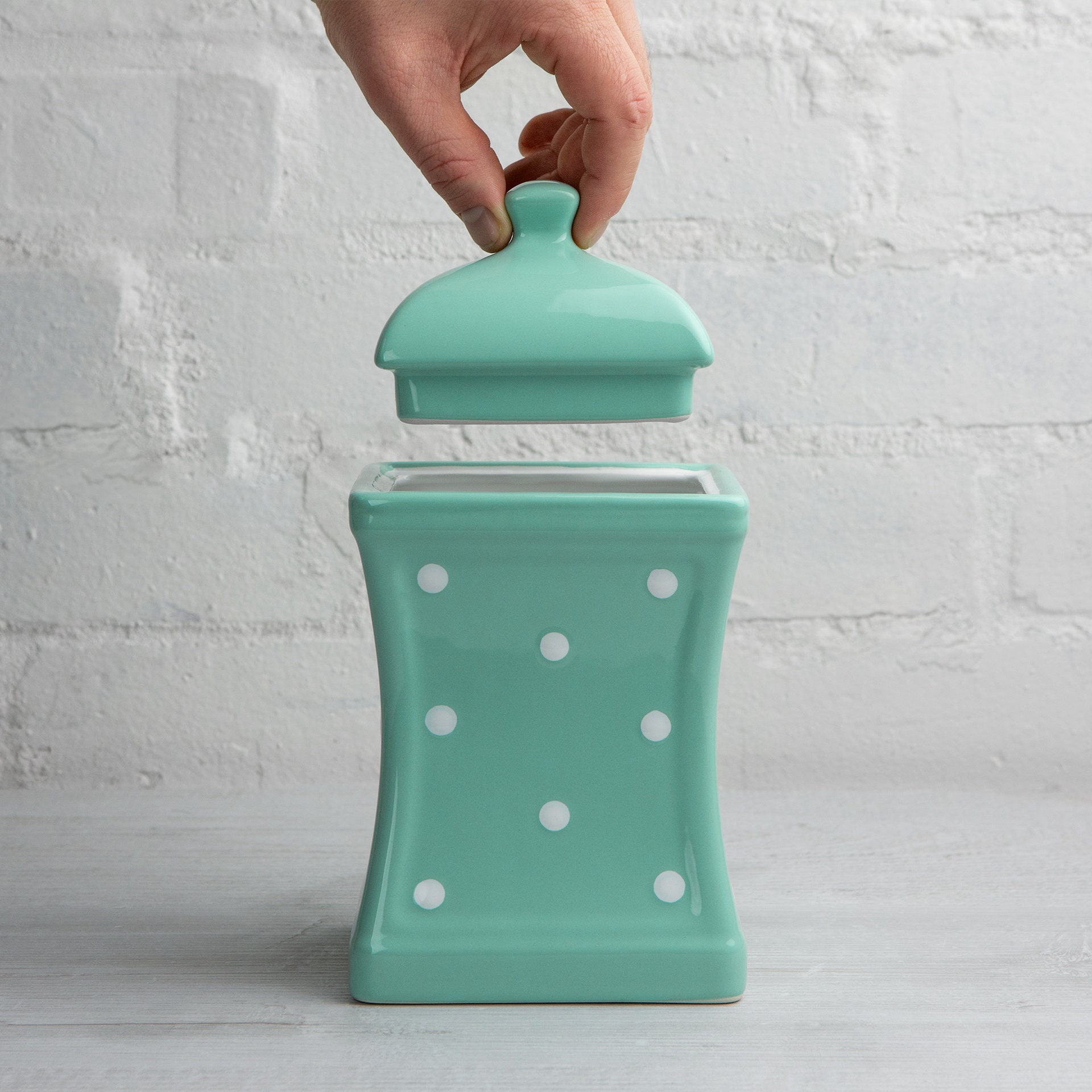 Teal Cookie Jar Kitchen Canister Decorative Ceramic Etsy UK