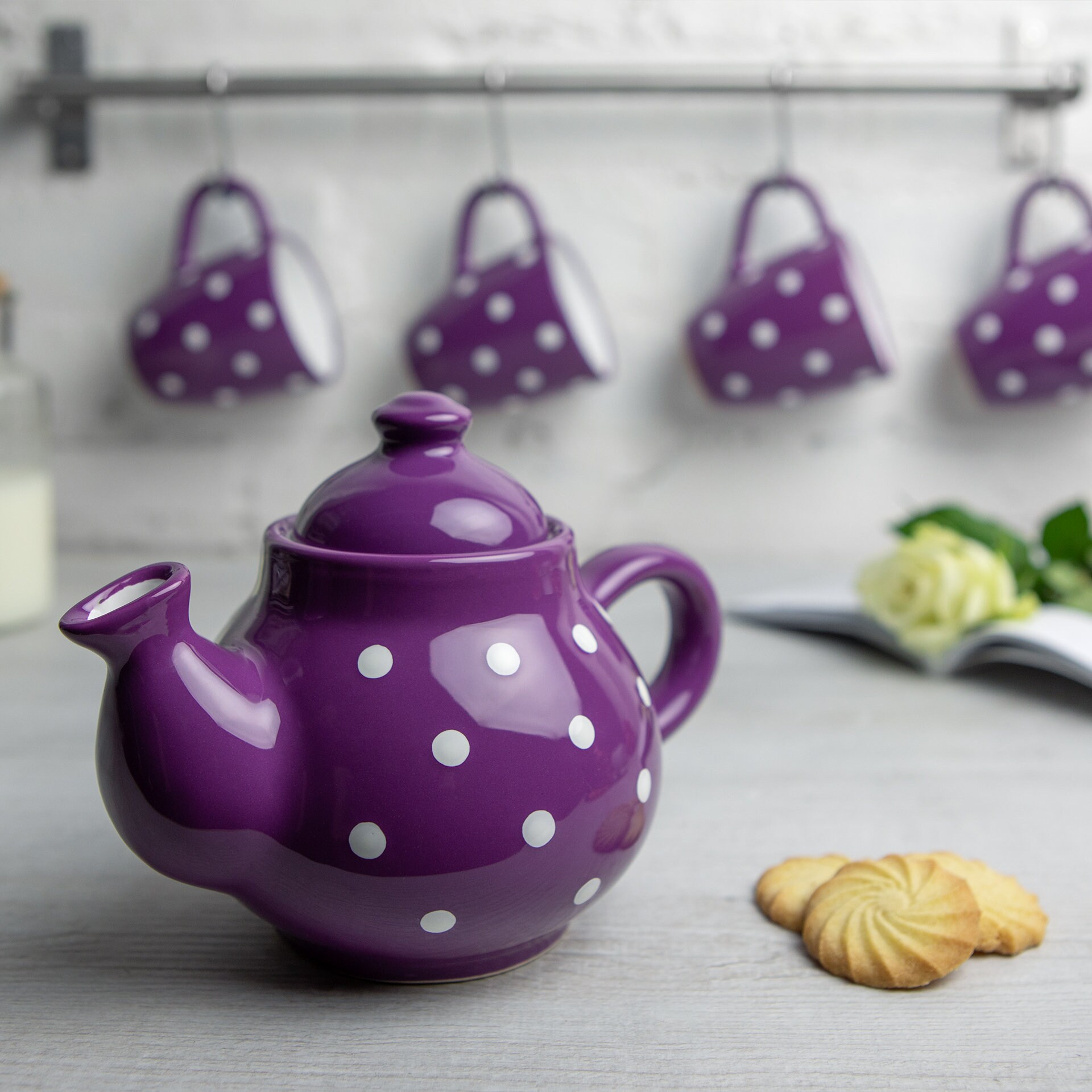 Purple Ceramic Teapot Handmade Pottery Tea Pot for 12 CUP Etsy