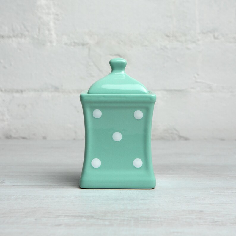Teal Spice Jar Kitchen Canister Storage Jar Unique Etsy