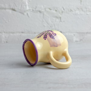 Ceramic Milk Jug, Creamer, Gravy Jug, Purple Lavender Floral, Handmade Pottery, Stoneware Small Pitcher Jug, Tea, Coffee Lovers Gift, image 7
